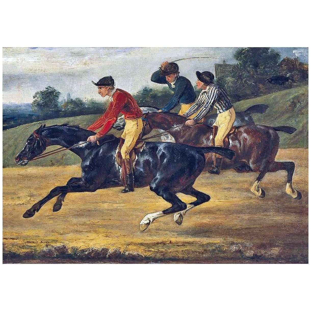 Theodore Gericault. Course de chevaux mont?s, au gallop. 1821. Louvre Paris