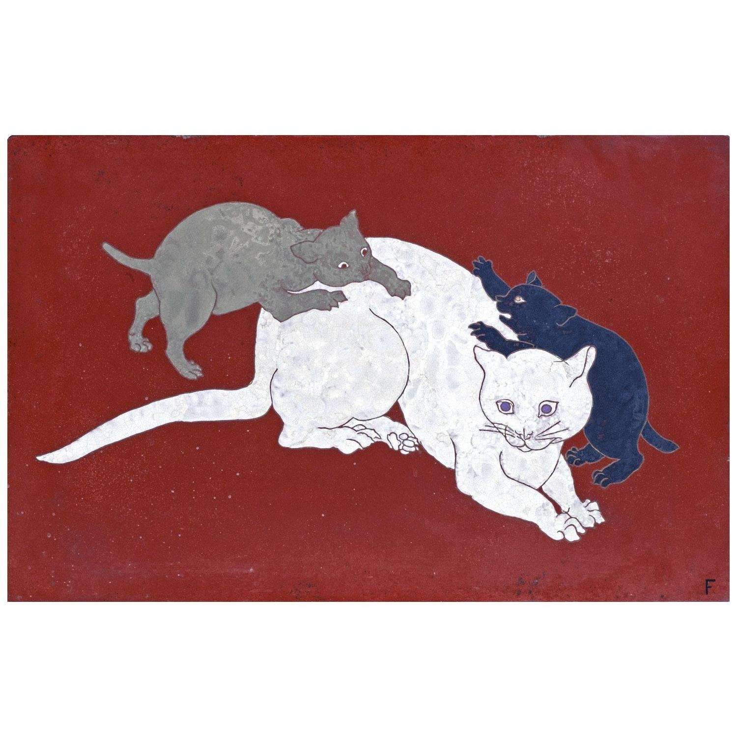  Tsugouharu Foujita. Chat et chatons. 1930