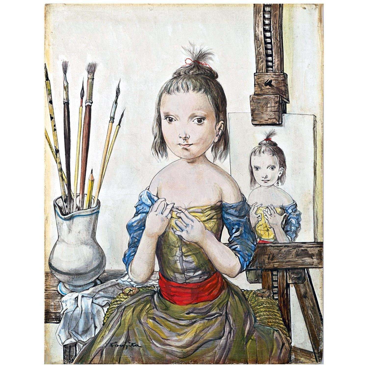  Tsugouharu Foujita. Jeune fille dans latelier de lartiste. 1951