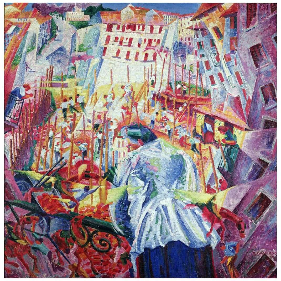  Umberto Boccioni. The Street Enters the House. 1911. Sprengel Museum, Hannover