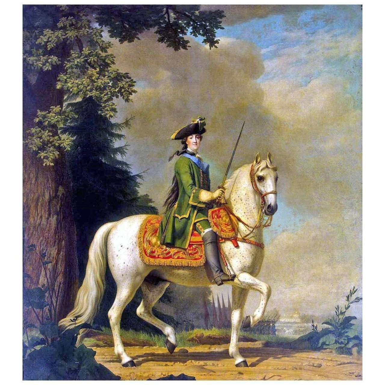  Vigilius Eriksen. Equestrian portrait of Catherine II. 1762. Grand Palace Peterhof