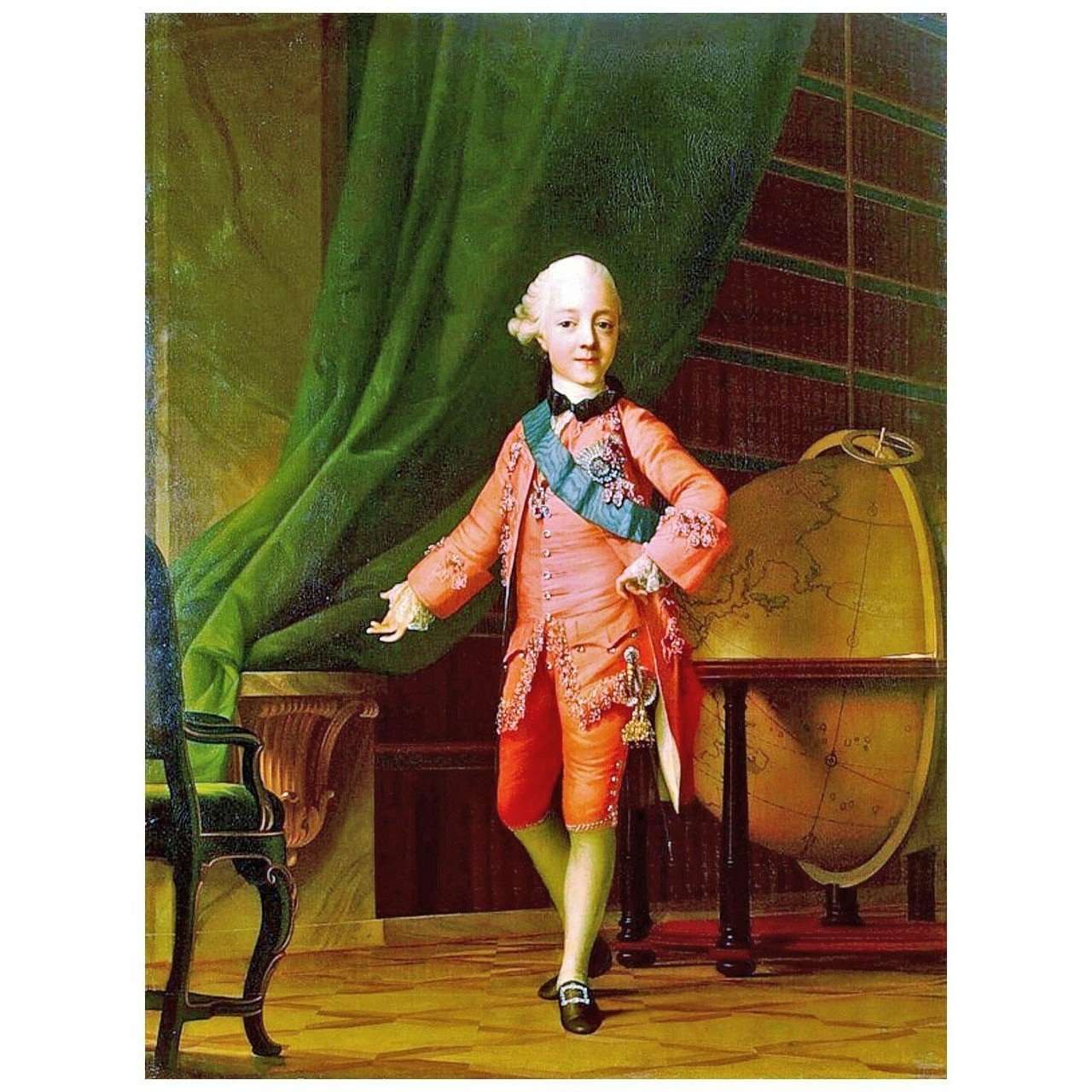  Vigilius Eriksen. Paul Petrovich in class room. 1766. Hermitage Museum