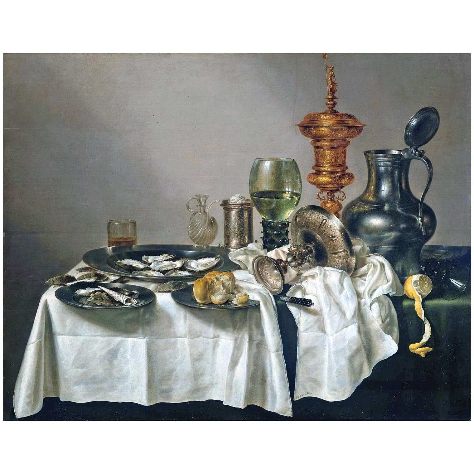  Willem Claesz Heda. Still-Life with Oysters, Lemon and a Silver Bowl. 1635. Rijksmuseum Amsterdam