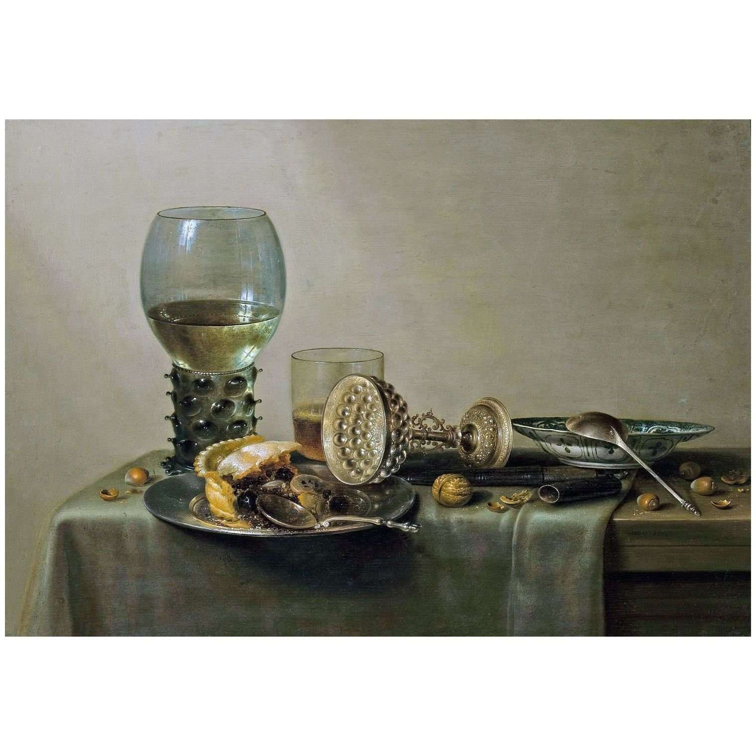  Willem Claesz Heda. Still-Life with Cake, Wine, Beer and Nuts. 1637. National Museum Warsaw
