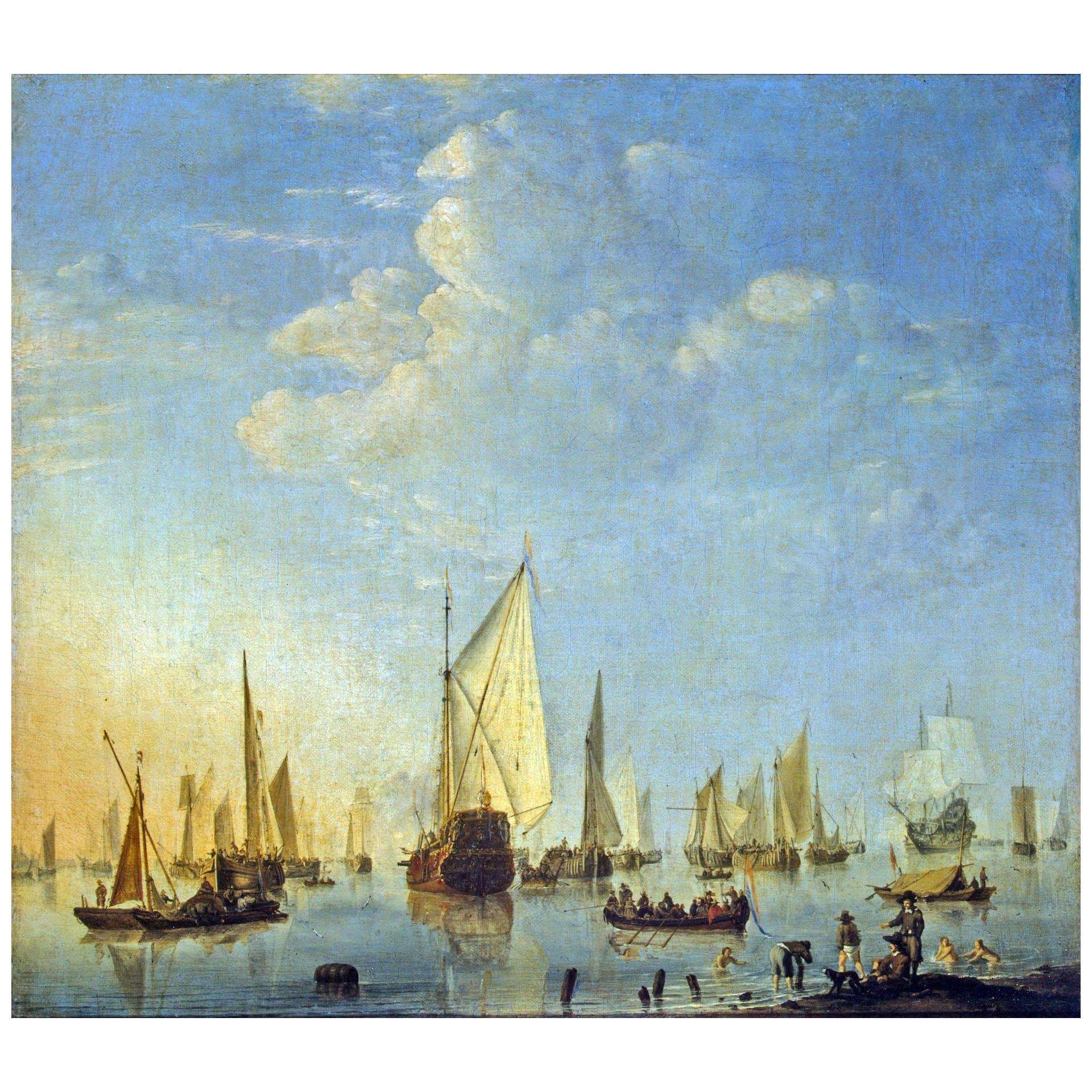  Willem van de Velde II. Ships on a Calm Sea. 1653. Hermitage Museum