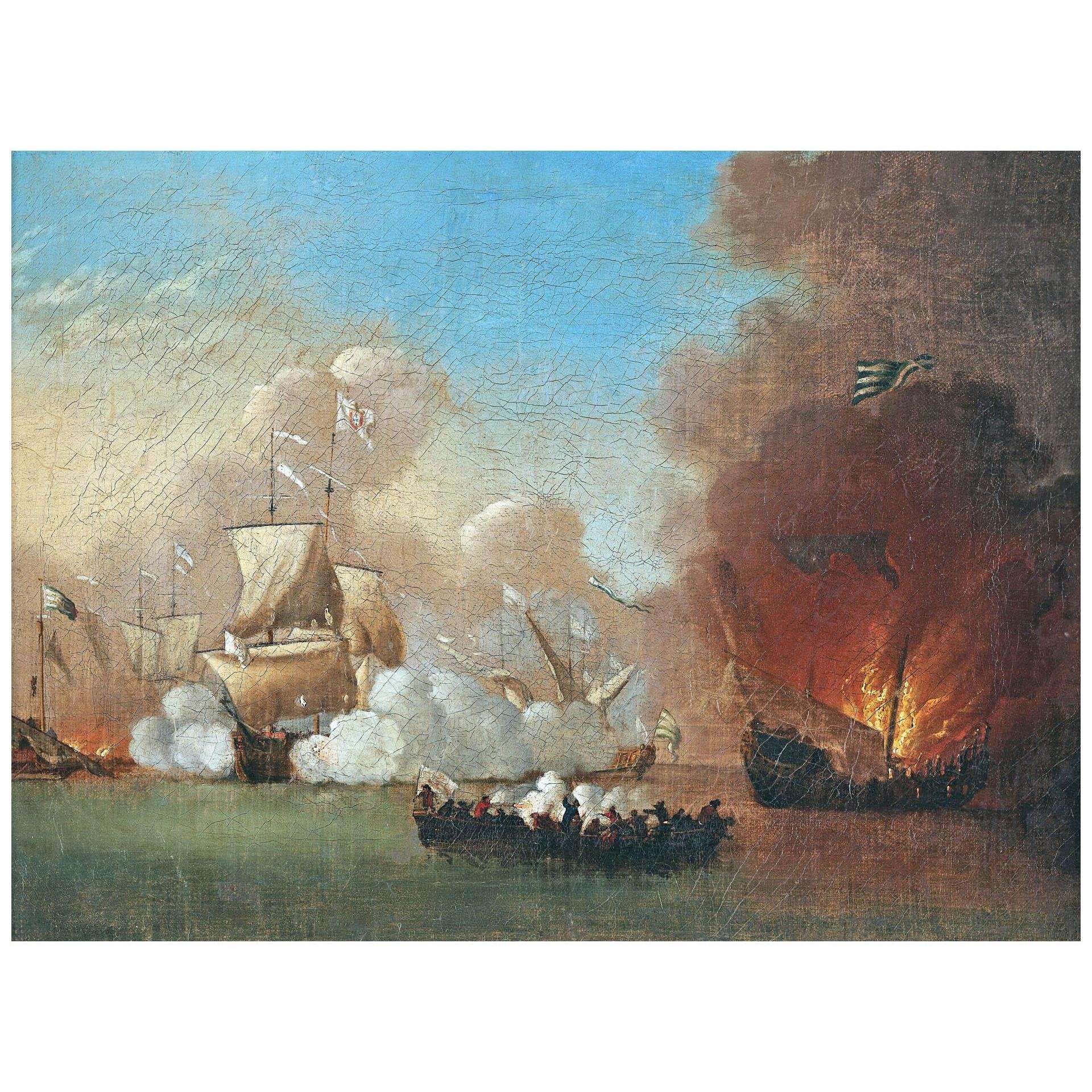  Willem van de Velde II. Portuguese Ship vs Barbary Pirate. 1685. Museo de Marinha, Lisboa