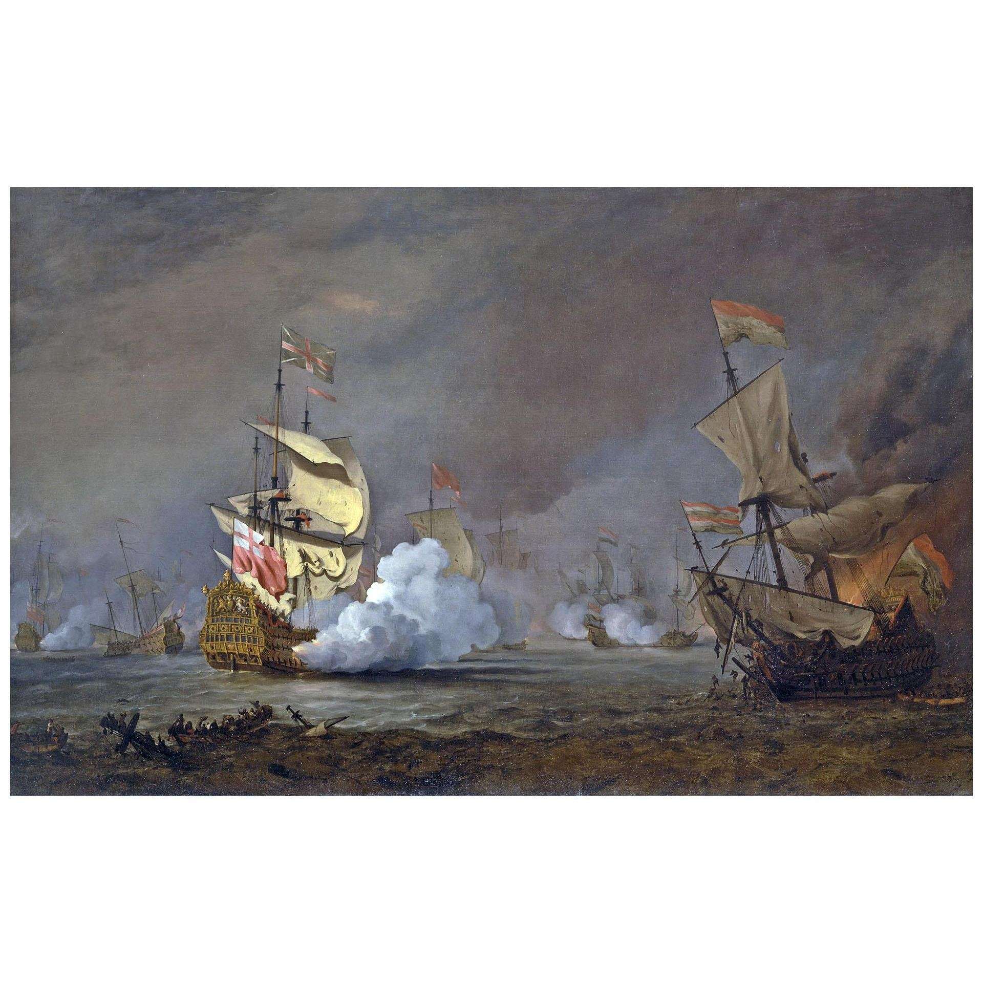  Willem van de Velde II. Sea Battle. 1700. Yale Center for British Art
