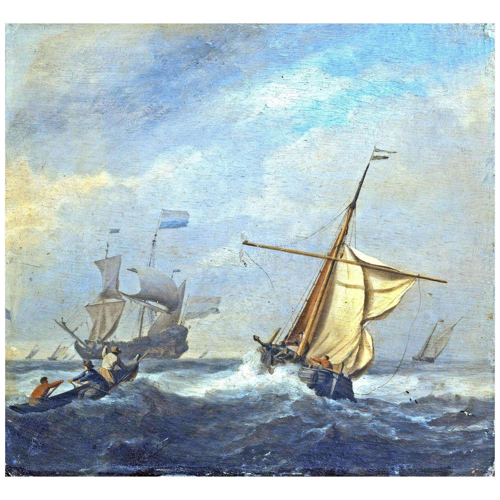  Willem van de Velde II. Fishing Boats in a Gale. 1767. Nationalmuseum Stockholm
