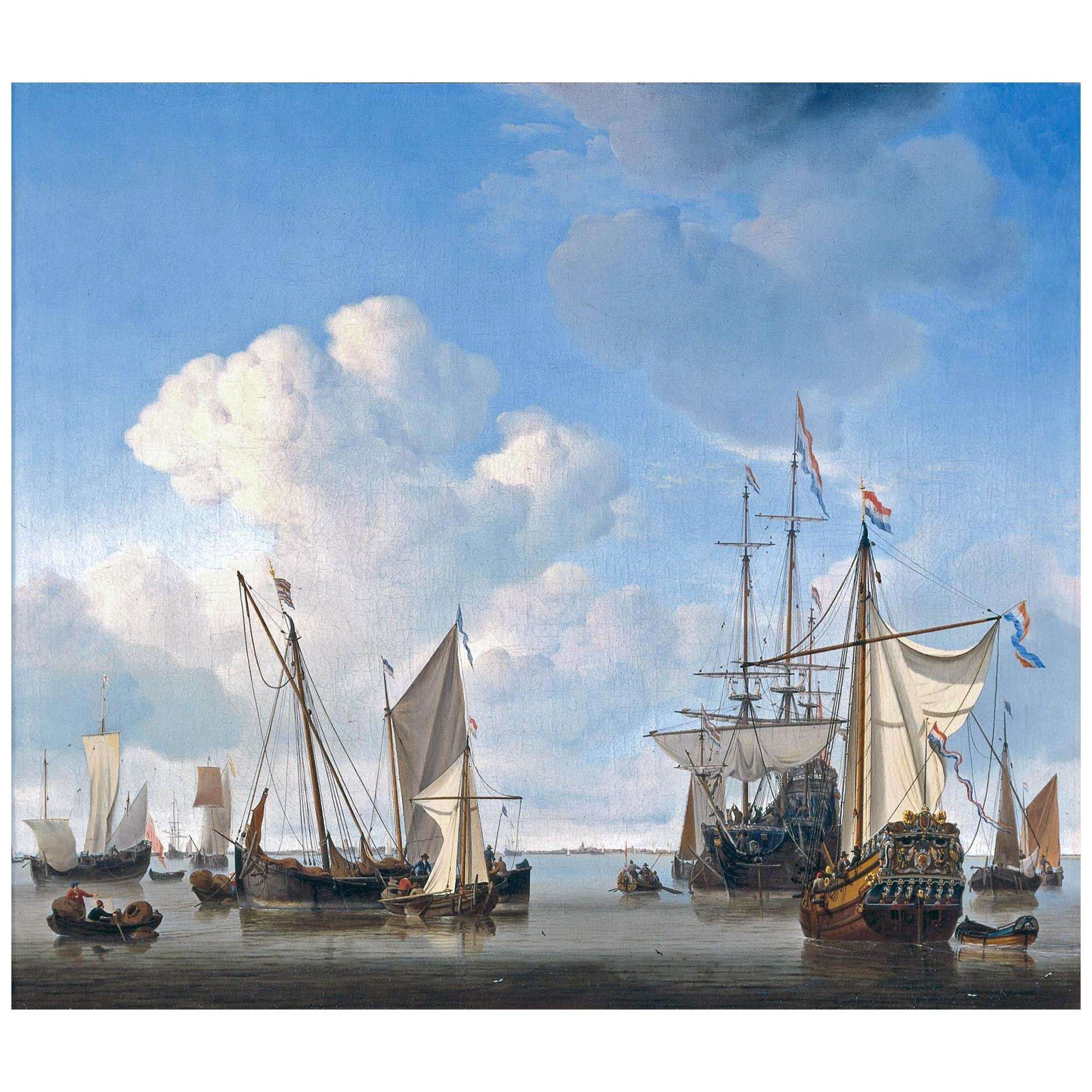  Willem van de Velde II. Dutch Ships on a Calm Sea. 1958. Musee du Louvre