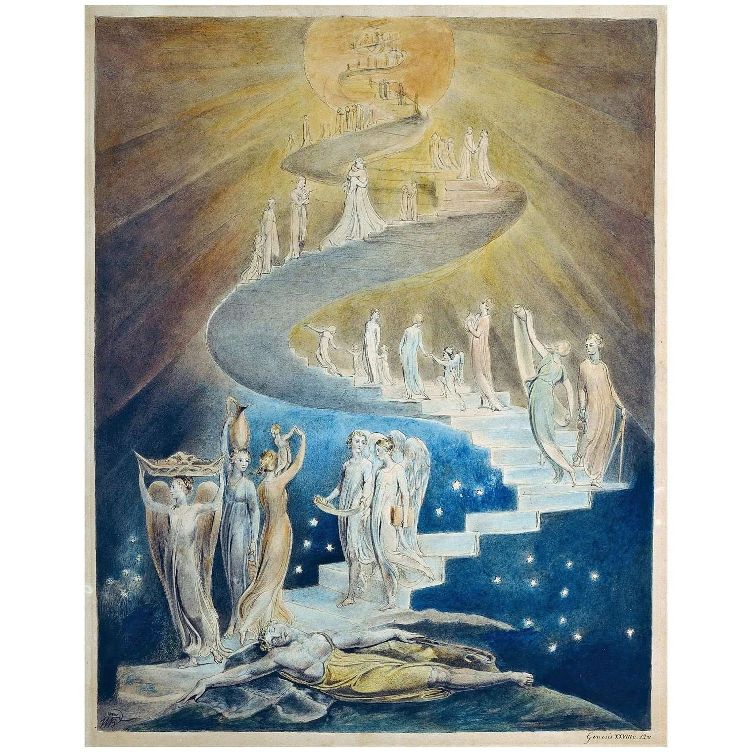  William Blake. Jacobs Ladder. 1805. British Museum