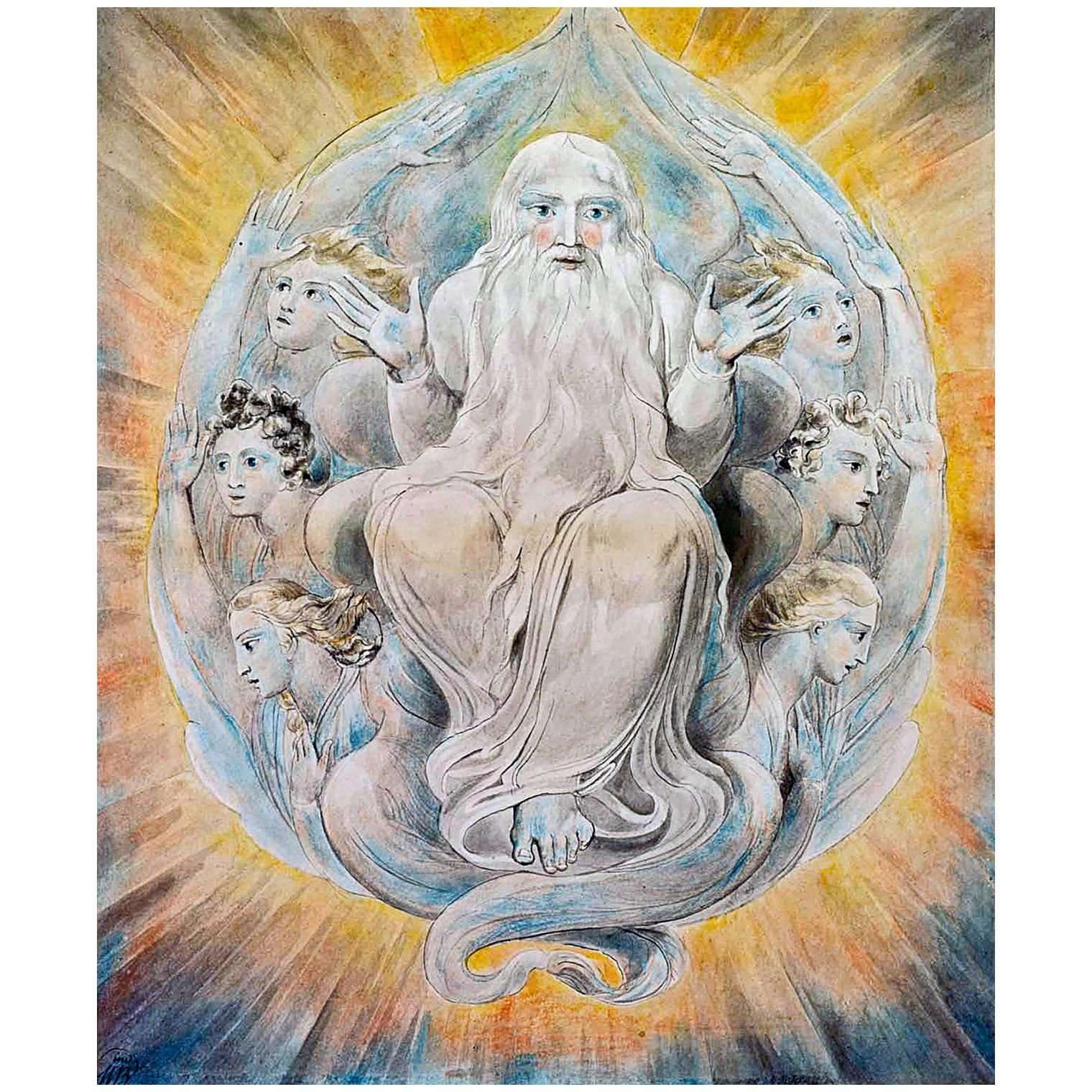  William Blake. God blessing the seventh day. 1805. Dickinson Gallery London