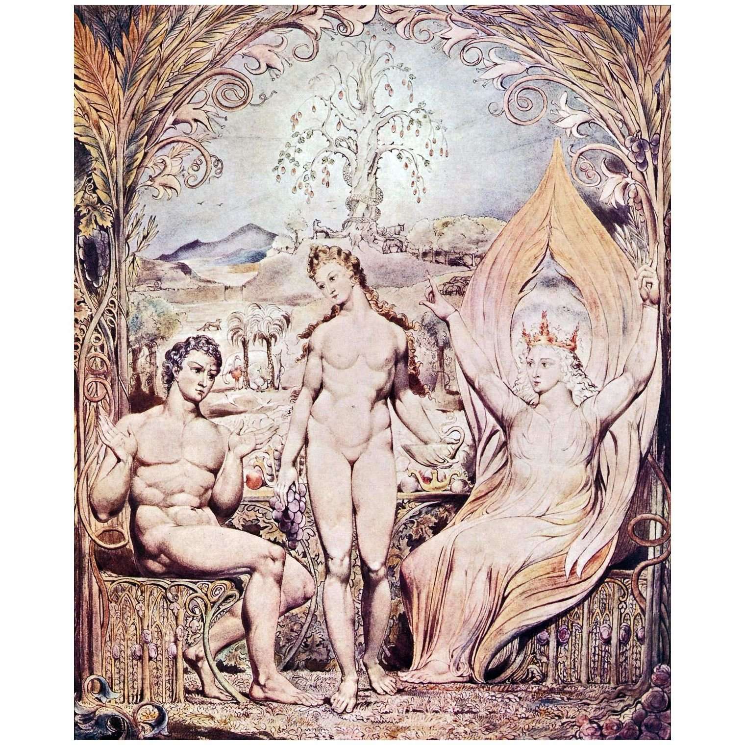  William Blake. Archangel Raphael with Adam and Eve. 1808. Museum of Fine Arts Boston