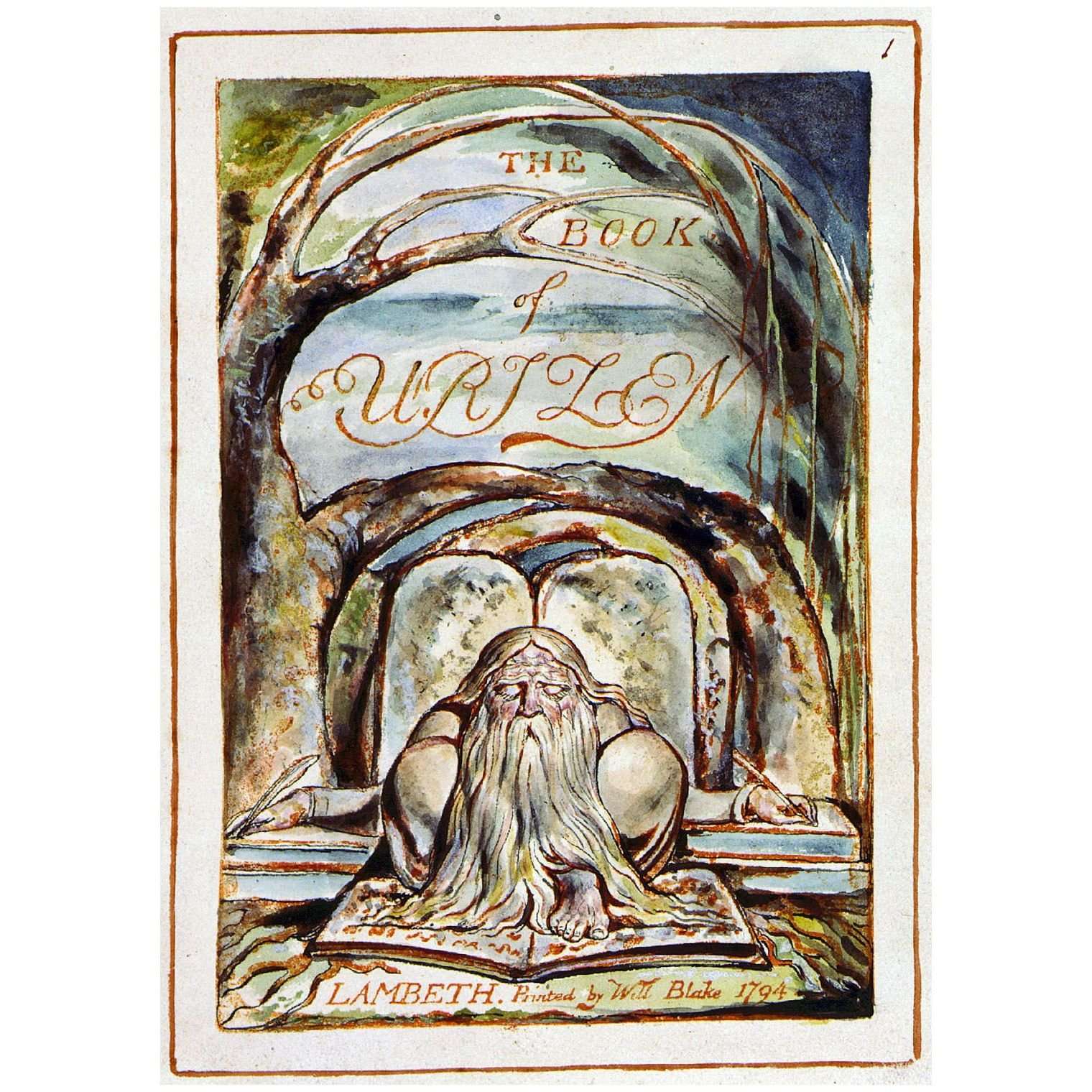  William Blake. The Book of Urizen, p.1. 1818. Library of Congress, Washington