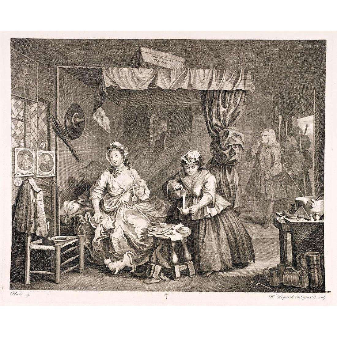 William Hogarth. A Harlot's Progress #3. 1731