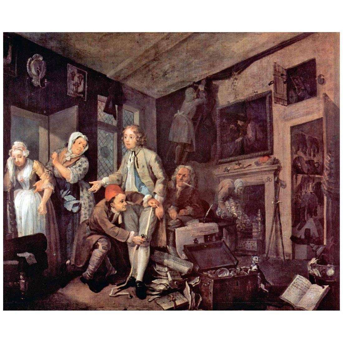  William Hogarth. The Heir. A Rakes Progress #1. 1735. Soane Museum London