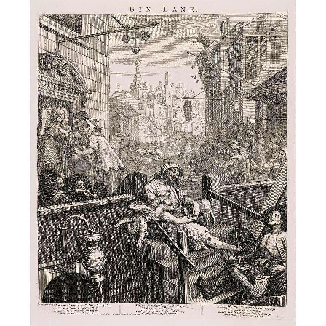  William Hogarth. Gin Line. 1751