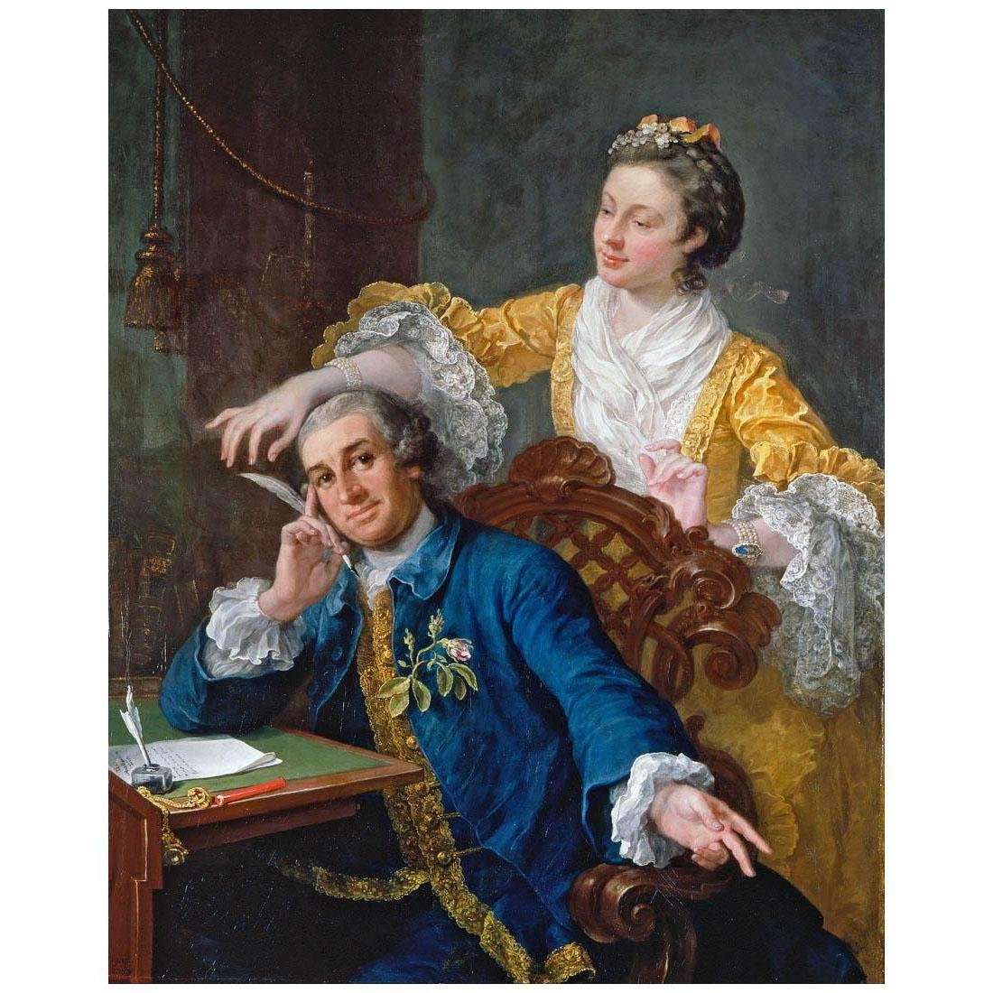  William Hogarth. David Garrick with his wife Eva-Maria Veigel. (La Violette). 1757-1764