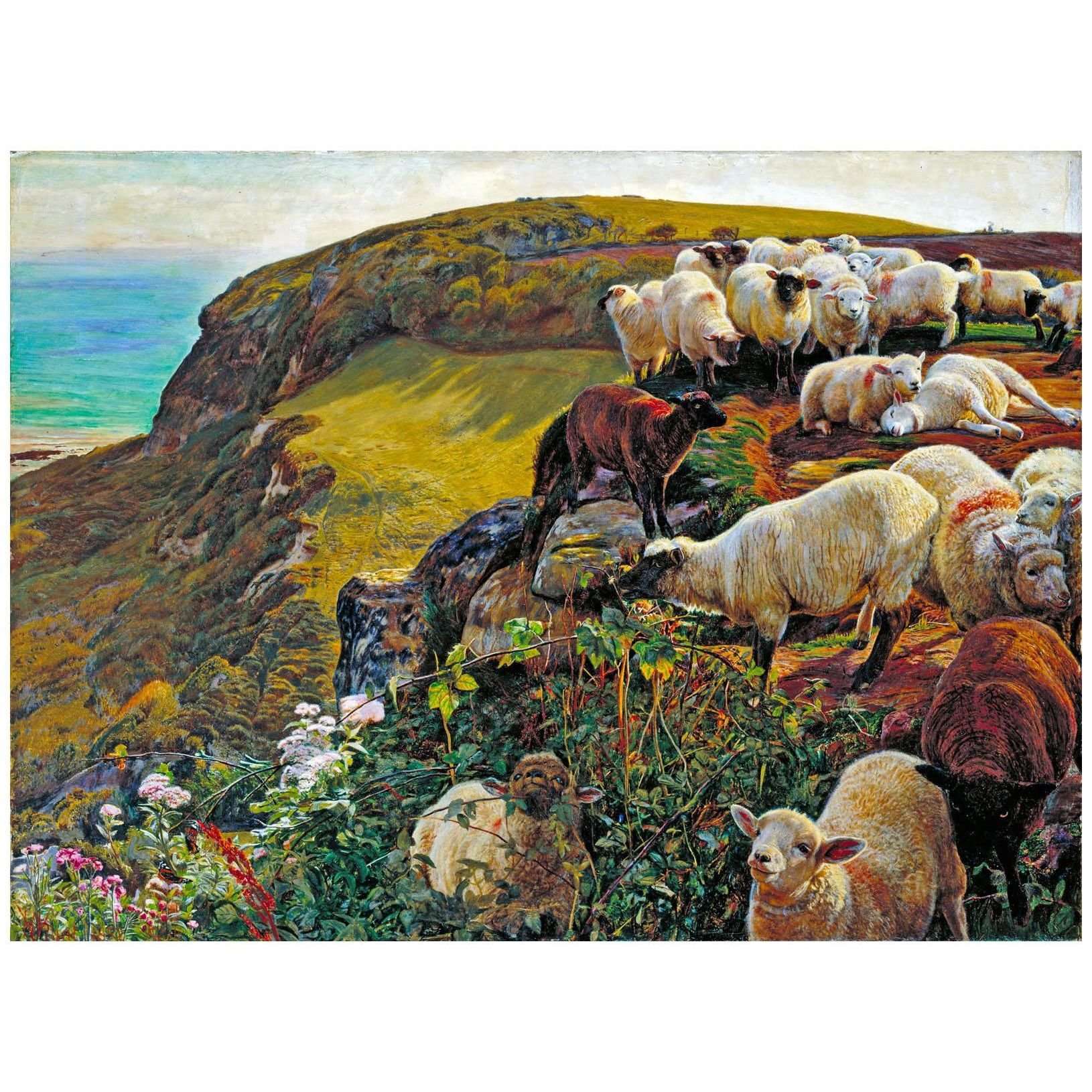   William Hunt. Our English Coasts / Strayed Sheep. 1852. Tate Britain