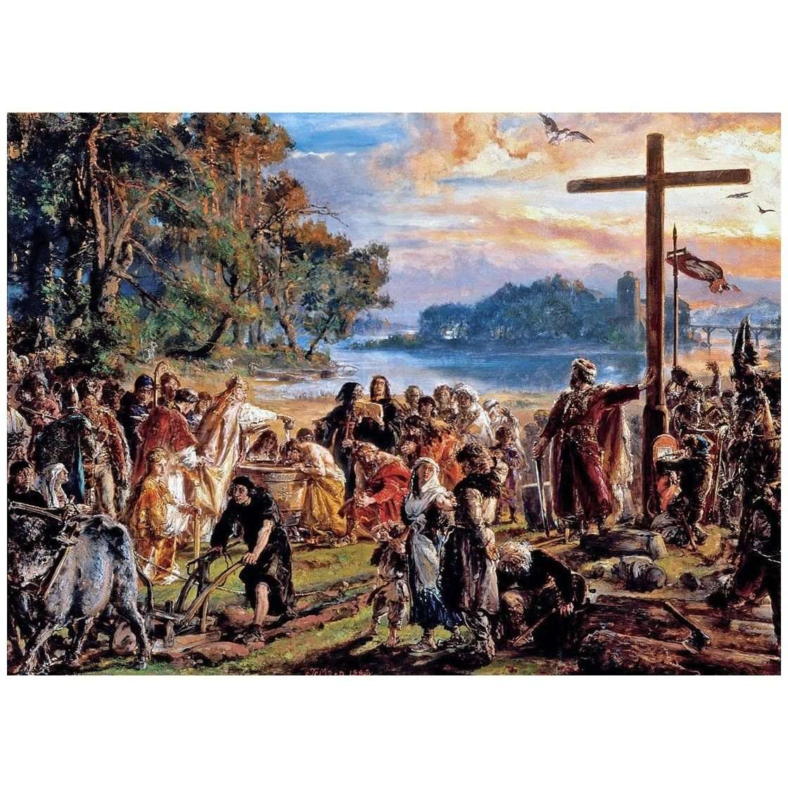  Jan Matejko. Zaprowadzenie chrzescijanstwa. 1889. Zamek Krolewski w Warszawie